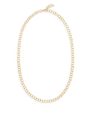 18K Yellow Gold Beehive Chain Necklace, 24"