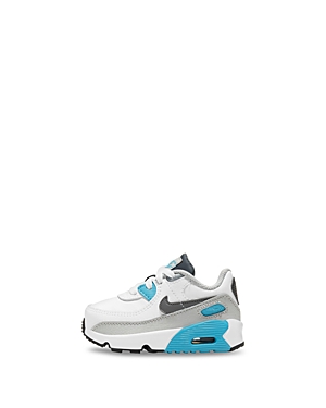Nike Kids' Unisex Air Max 90 Leather Low-top Sneakers - Walker, Toddler In White/blue/red