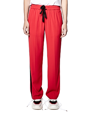 Zadig & Voltaire Poeme Drawstring Pants In Coquelicot