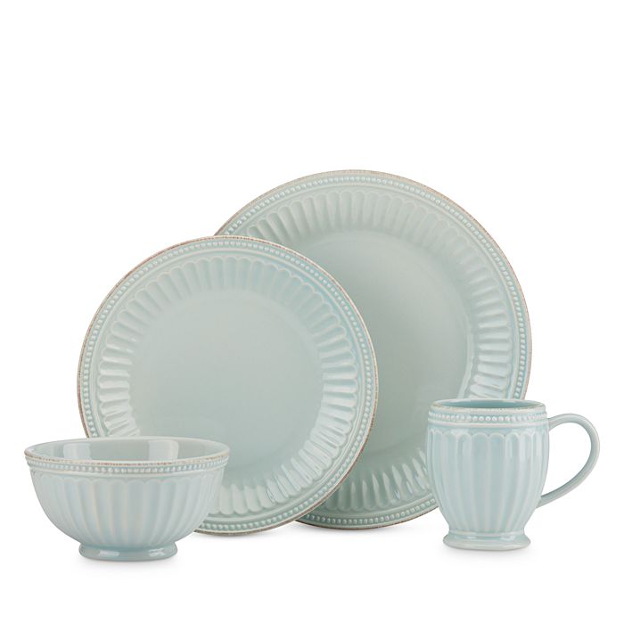 Lenox French Perle Groove 4 Piece Place Setting In Ice Blue