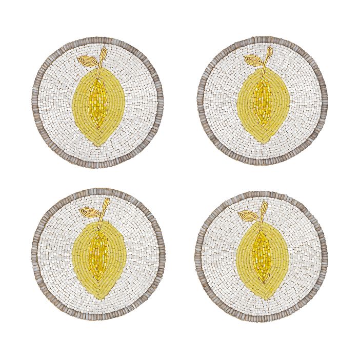 Shop Joanna Buchanan Lemon Coasters, Set Of 4 In Yellow