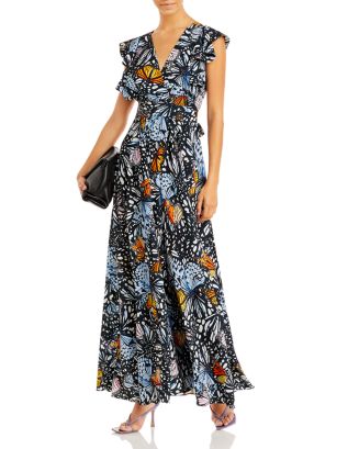 AQUA Butterfly Print Maxi Dress - 100% Exclusive | Bloomingdale's