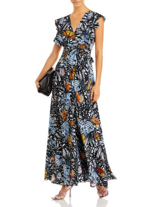 AQUA Butterfly Print Maxi Dress 100 Exclusive Bloomingdale s