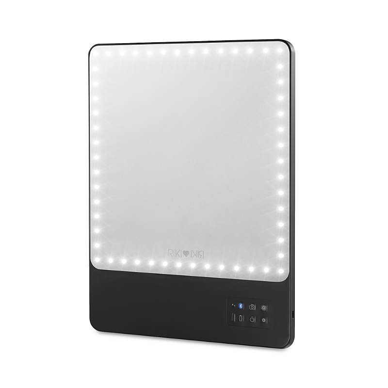 Riki Loves Riki Skinny Led Travel Magnifying Mirror With Bluetooth, 5x Magnification In Black