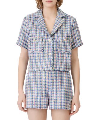 Maje Vizam Short Sleeved Tweed Jacket 