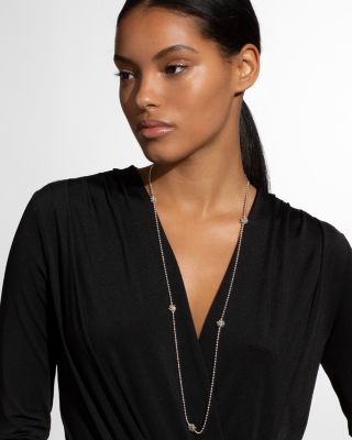 Sterling Silver & 18K Yellow Gold Love Knot Station Necklace, 34"