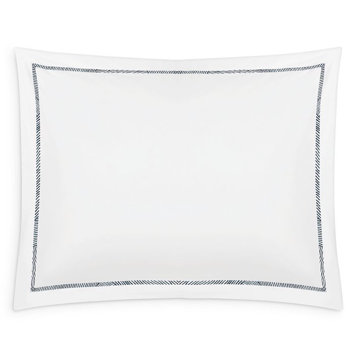 Matouk Burnett Border Standard Sham In Navy
