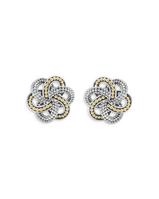 Sterling Silver & 18K Yellow Gold Love Knot Stud Earrings