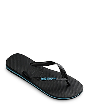 Havaianas Top Filete Flip Flop In Black/turquoise