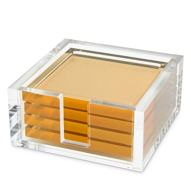 Tizo Design Lucite Coasters, Set Of 4 In Gold