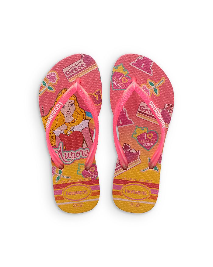 Havaianas Girls' Disney Princess Flip Flops - Toddler, Little Kid In Pink Flux