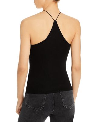 black sleeveless halter top