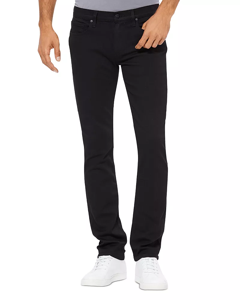 Paige Skinny Fit Croft Jeans in Black Shadow