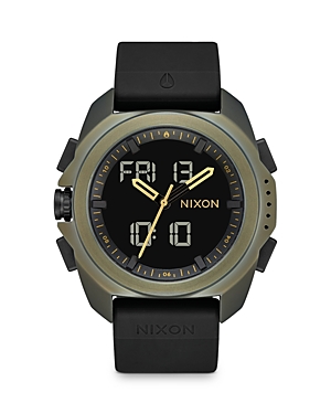 Nixon Ripley Ana-digi Silicone Strap Watch, 47mm In Black/surplus