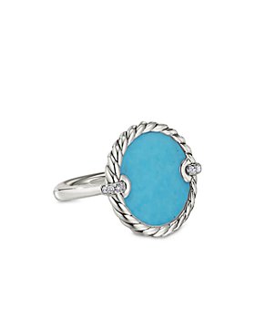 David Yurman - Sterling Silver DY Elements® Ring with Turquoise & Diamonds