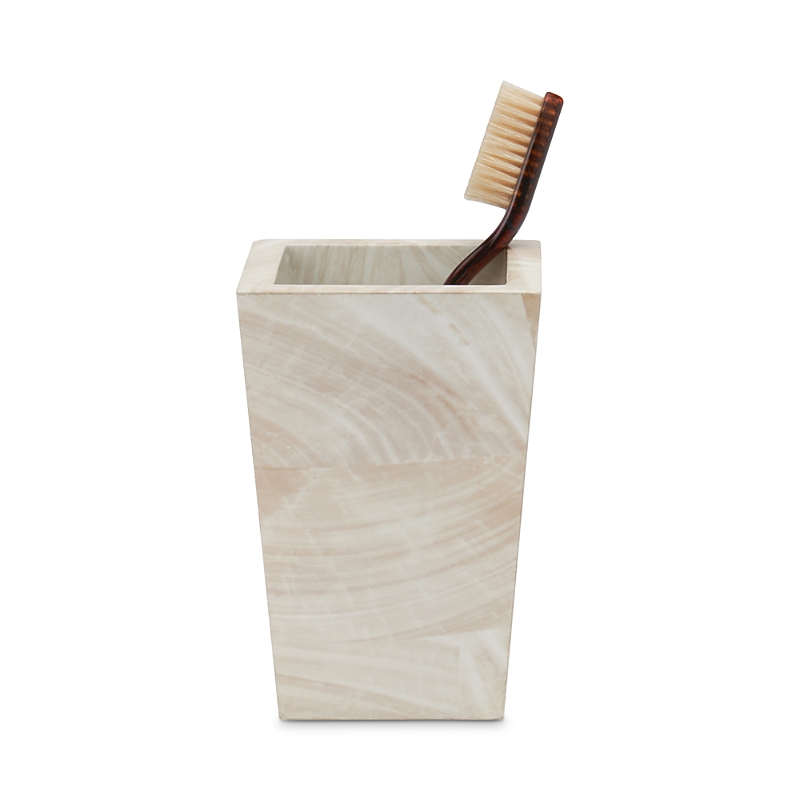 Pigeon & Poodle Palermo Ii Brush Holder In Faux Clamstone