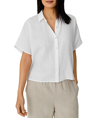 Eileen Fisher Boxy Handkerchief Linen Shirt