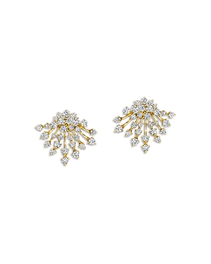 Hueb 18K Yellow Gold Luminus Diamond Cluster Stud Earrings