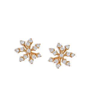 Shop Hueb 18k Rose Gold Luminus Diamond Cluster Stud Earrings