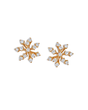 Hueb 18k Yellow Gold Luminus Diamond Cluster Stud Earrings In Rose Gold
