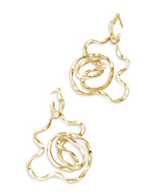 14K Yellow Gold Large Sakura Hoop Earrings