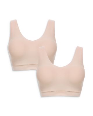 Soft Stretch Wireless Padded V-Neck Bras, Set of 2