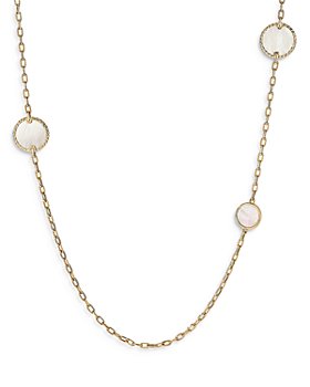 David Yurman - 18K Yellow Gold DY Elements® Station Necklace with Black Onyx & Mother of Pearl, 36"