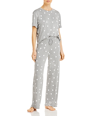 Honeydew All American Pajama Set In Heather Grey Hearts
