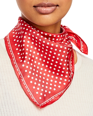 Fraas Classic Dottie Square Silk Scarf In Red