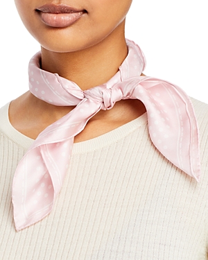 Fraas Classic Dottie Square Silk Scarf In Rose