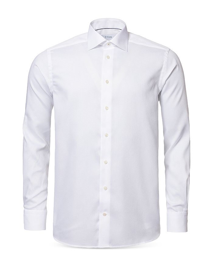 Shop Eton Slim Fit Textured Dress Shirt In White