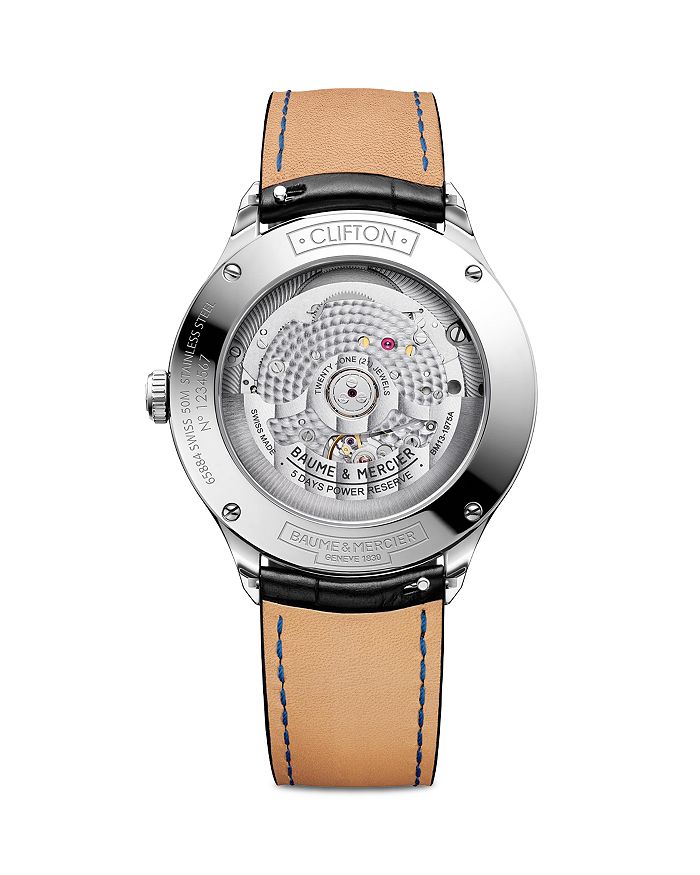 Shop Baume & Mercier Clifton Baumatic Watch, 40mm In White/black