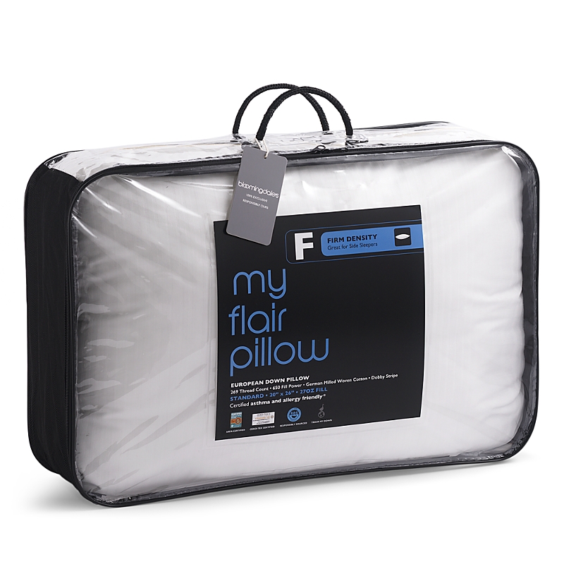 Bloomingdale's My Flair Asthma & Allergy Friendly Down Standard Firm Pillow - Exclusive In White