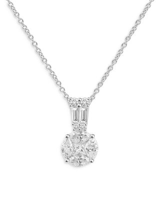 Bloomingdale's Diamond Pendant Necklace In 14K White Gold, 0.60 Ct. T.w ...