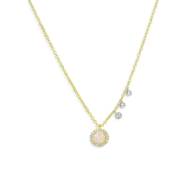 Meira T 14K Yellow & White Gold Diamond & Opal Necklace, 18