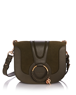 See By Chloé See By Chloe Hana Small Leather & Suede Crossbody In Night Forest/gold