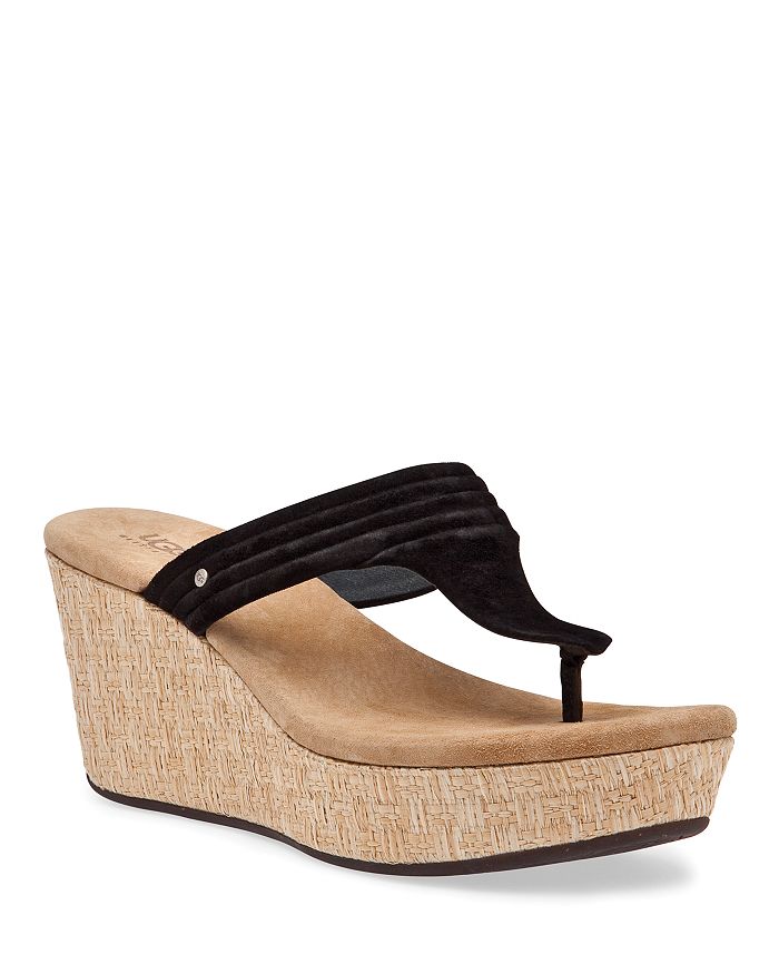 UGG® "Zamora" Thong Wedges Bloomingdale's