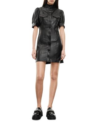 The Kooples Faux Leather Shirt Dress | Bloomingdale's Women