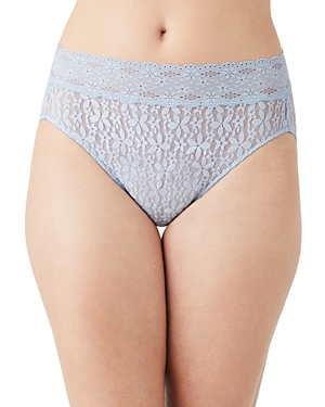 Wacoal Halo Lace High-cut Briefs In Blue Fog