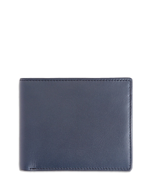 Shop Royce New York Leather Rfid-blocking Id Flap Bifold Wallet In Navy Blue/black