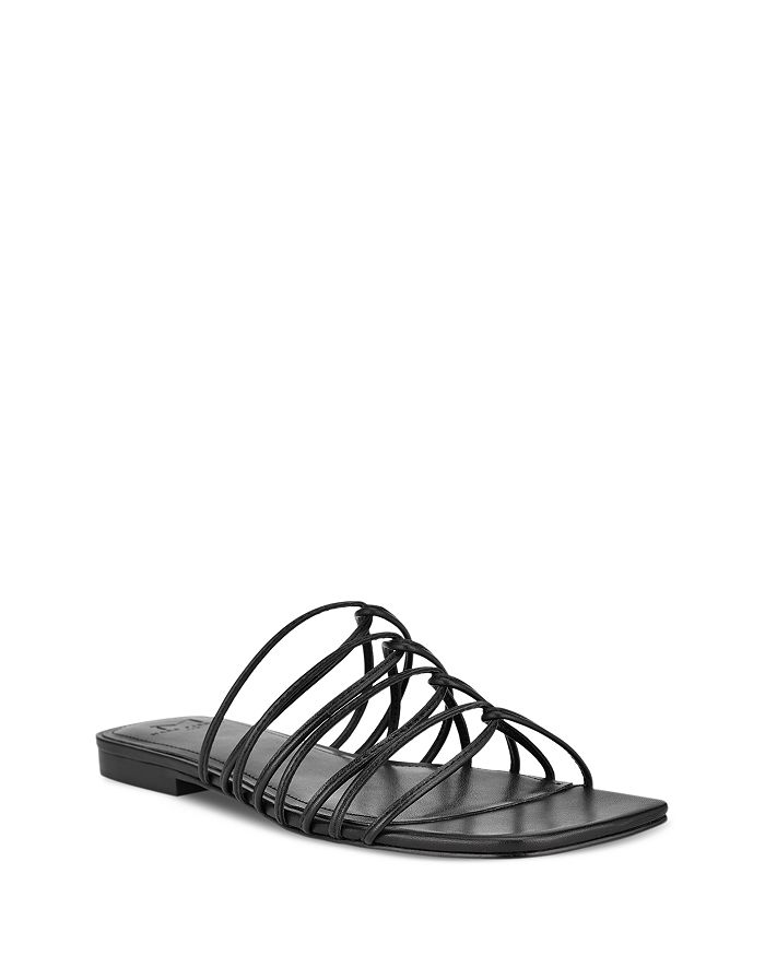 Marc Fisher Ltd Women's Marcio Strappy Slide Sandals In Black Leather