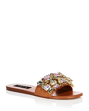 Aquq Women's Paris Embellished Slide Sandals - 100% Exclusive