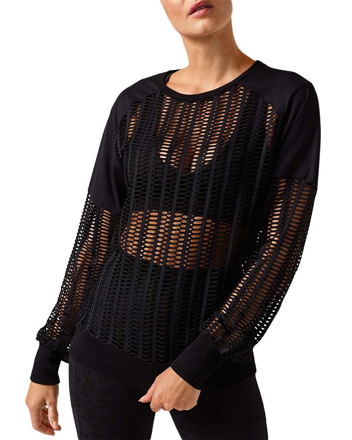 Blanc Noir Linear Mesh Sweatshirt Bloomingdale s