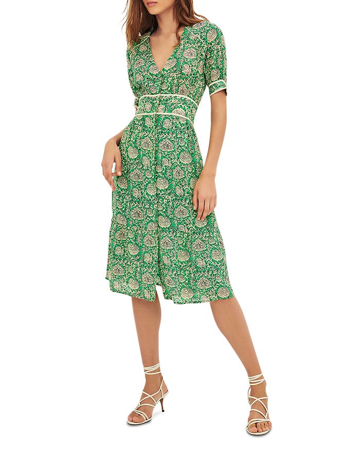 ba&sh Plume Printed Midi Dress | Bloomingdale's