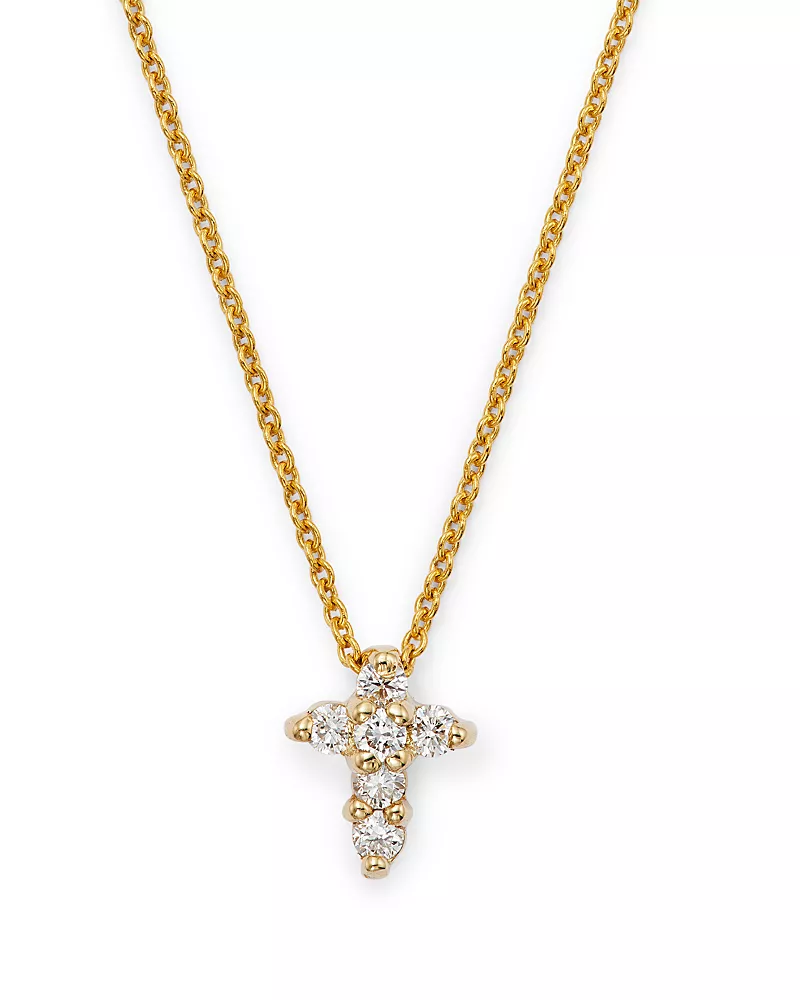 Roberto Coin 18K Yellow Gold Small Cross Necklace, 16