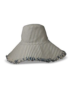 Hat Attack Canvas Packable Hat In Denim Stripe