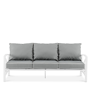 Sparrow & Wren Destin Outdoor Metal Sofa In White/gray