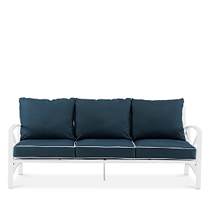 Sparrow & Wren Destin Outdoor Metal Sofa In White/navy