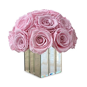 Rose Box Nyc Mini Modern Half Ball Of Roses In Light Pink