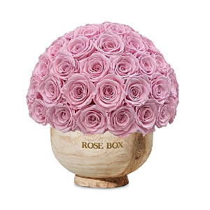 Rose Box Nyc Extra Large Wooden Half Ball Of Roses In Light Pink